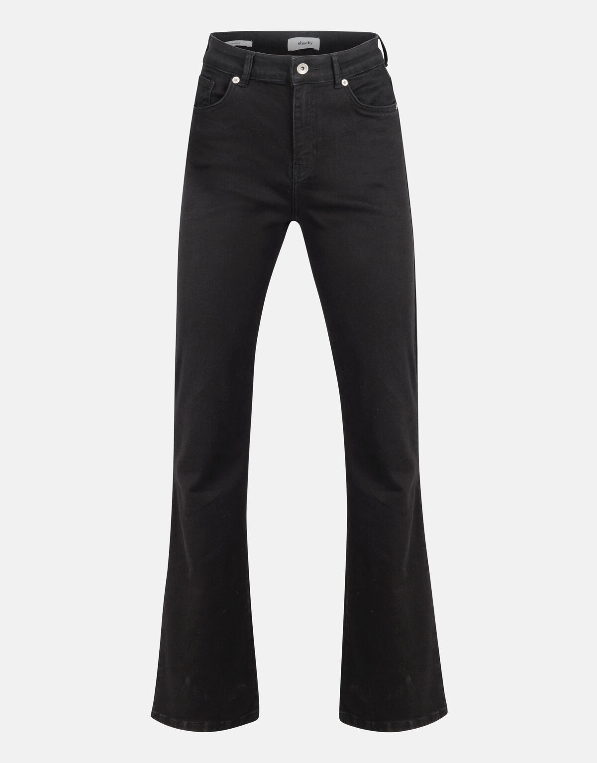 Ausgestellte, gespülte Denim-Jeans Schwarz SHOEBY WOMEN