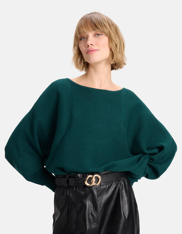 Pullover mit weiten Ärmeln Dunkelgrün SHOEBY WOMEN