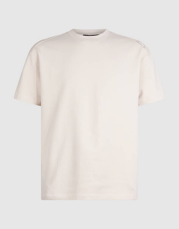Basic-T-Shirt mit Aufdruck Beige SHOEBY MEN