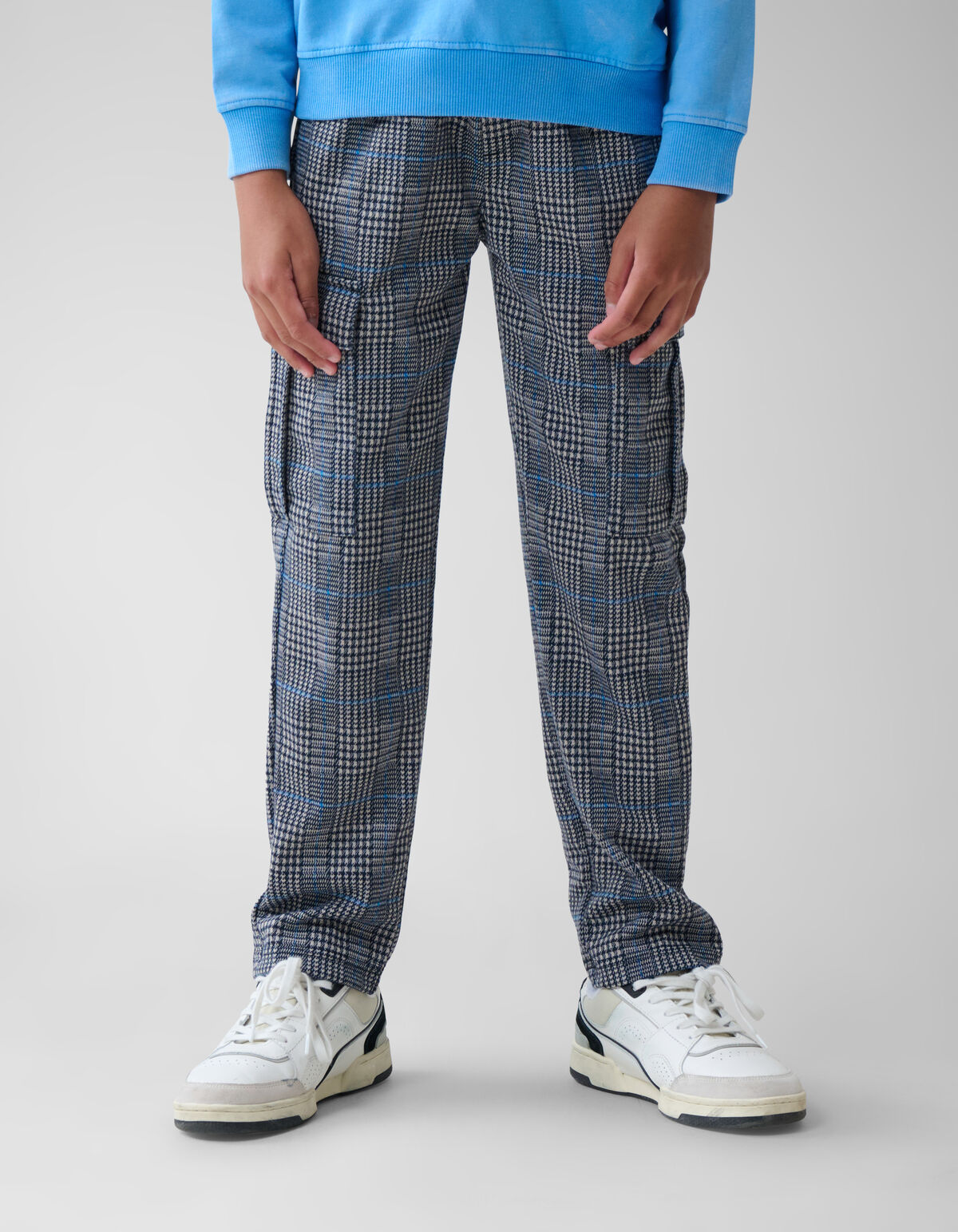 Cargohose Kariert Dunkelblau SHOEBY BOYS