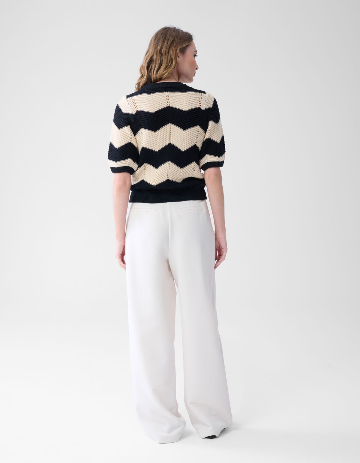 Crochet Top Zwart/Gebroken Wit SHOEBY WOMEN