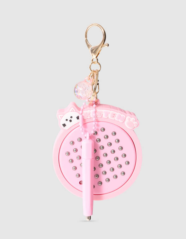 Magnet-Schl&uuml;sselanh&auml;nger mit rosa K&auml;tzchenmotiv SHOEBY ACCESSOIRES