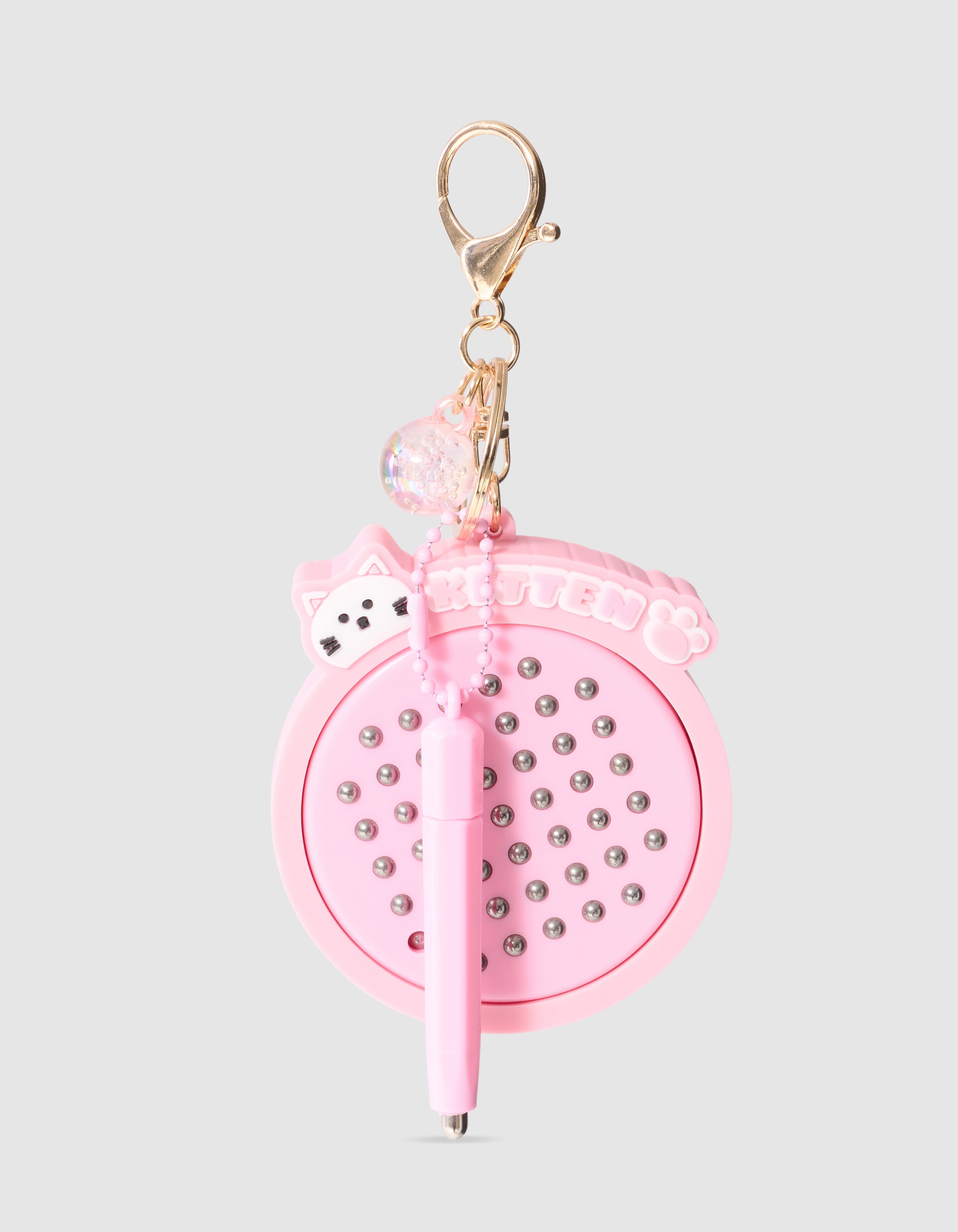 Magnet-Schl&uuml;sselanh&auml;nger mit rosa K&auml;tzchenmotiv SHOEBY ACCESSOIRES