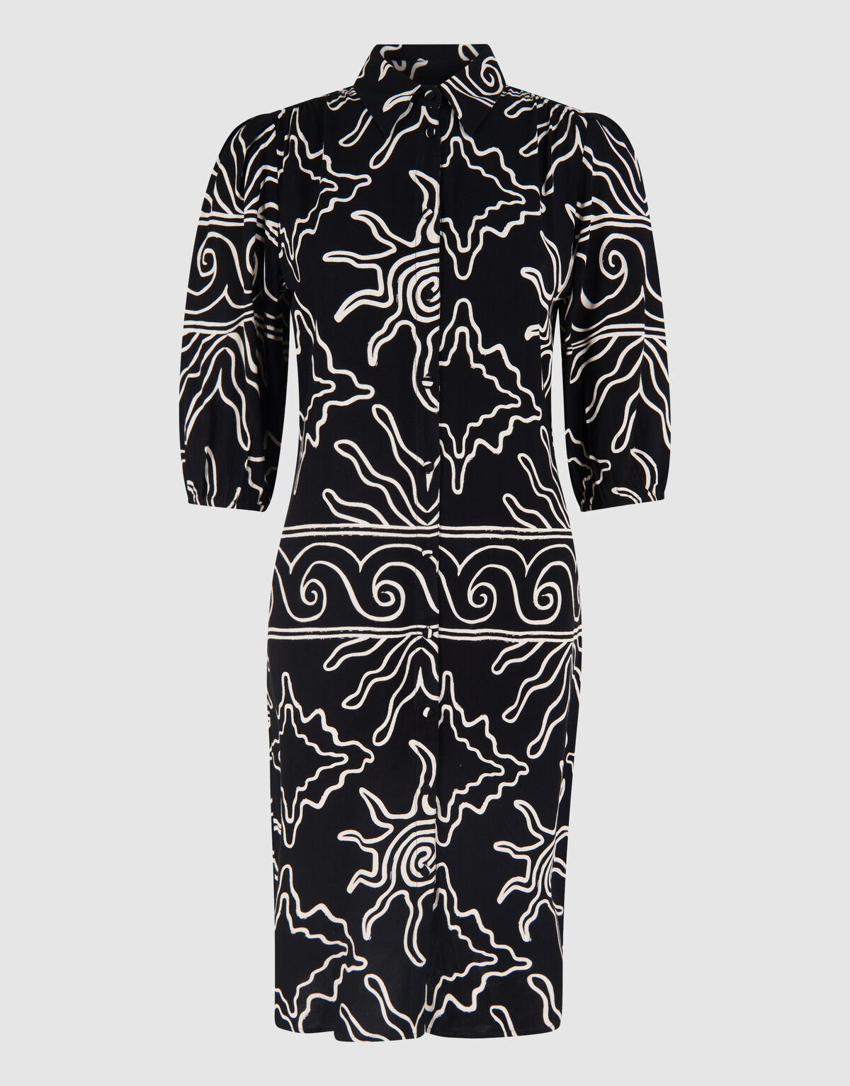 Bedrucktes Midikleid Schwarz SHOEBY WOMEN