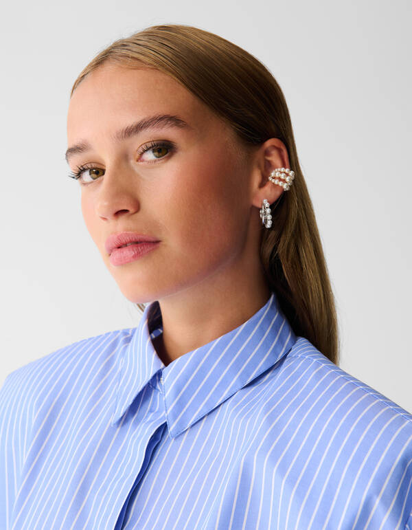 Pearl Hoop Oorbellen Zilver SHOEBY ACCESSOIRES