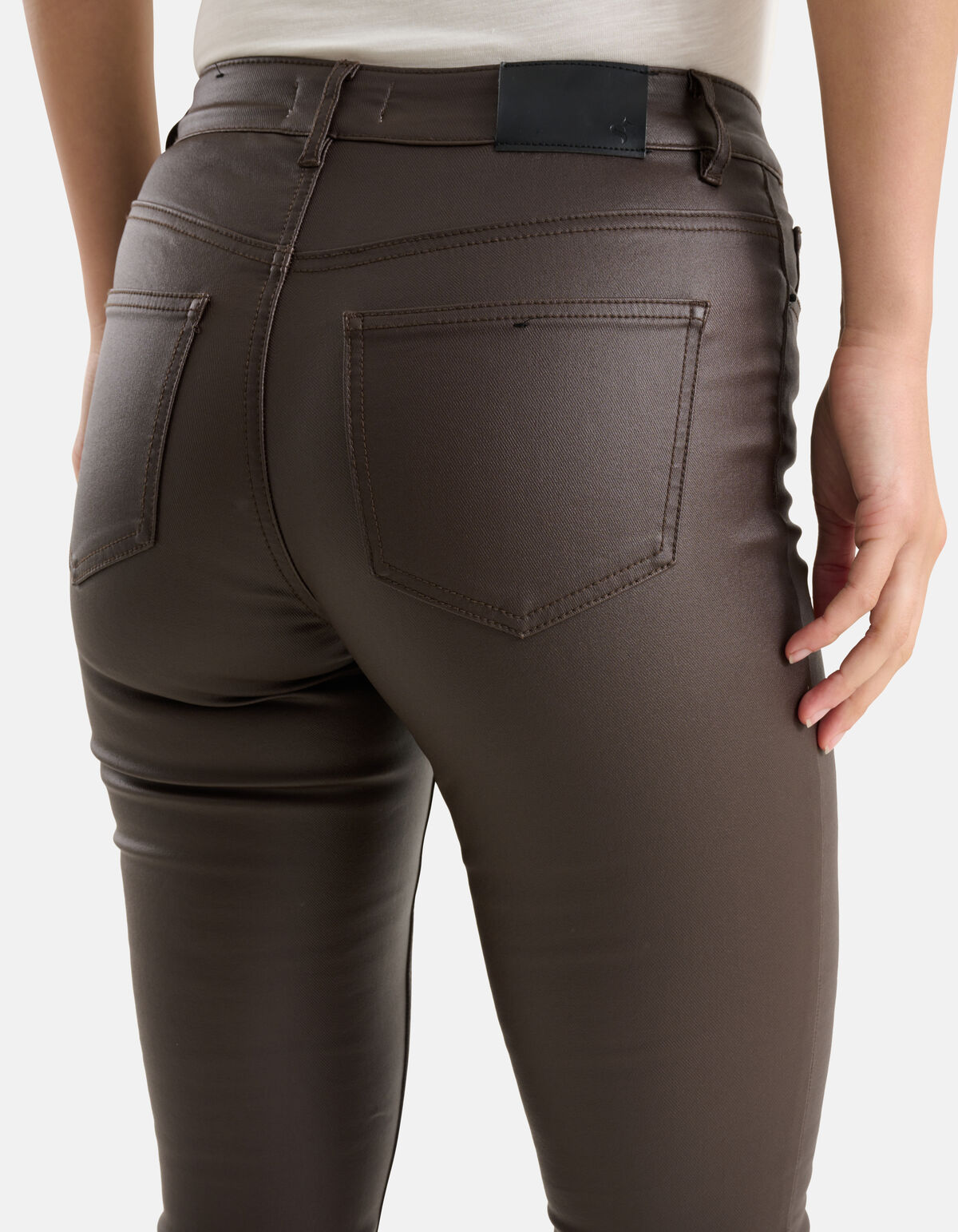 Beschichtete Hose Dunkelbraun Eksept