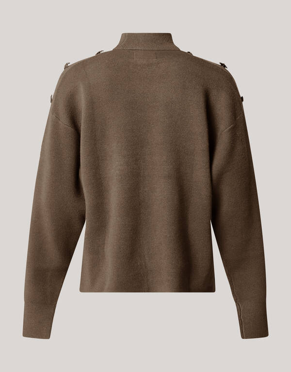 Knopfleiste Pullover Dunkelgrün SHOEBY WOMEN