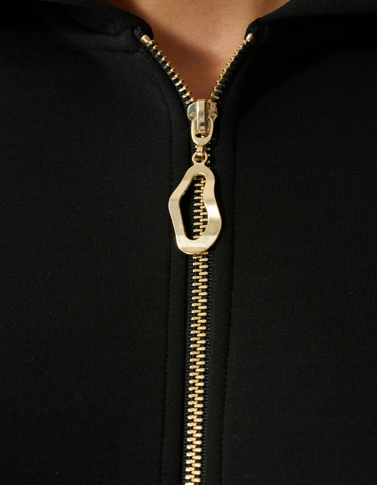 Zipper Hood Strickjacke Schwarz SHOEBY WOMEN
