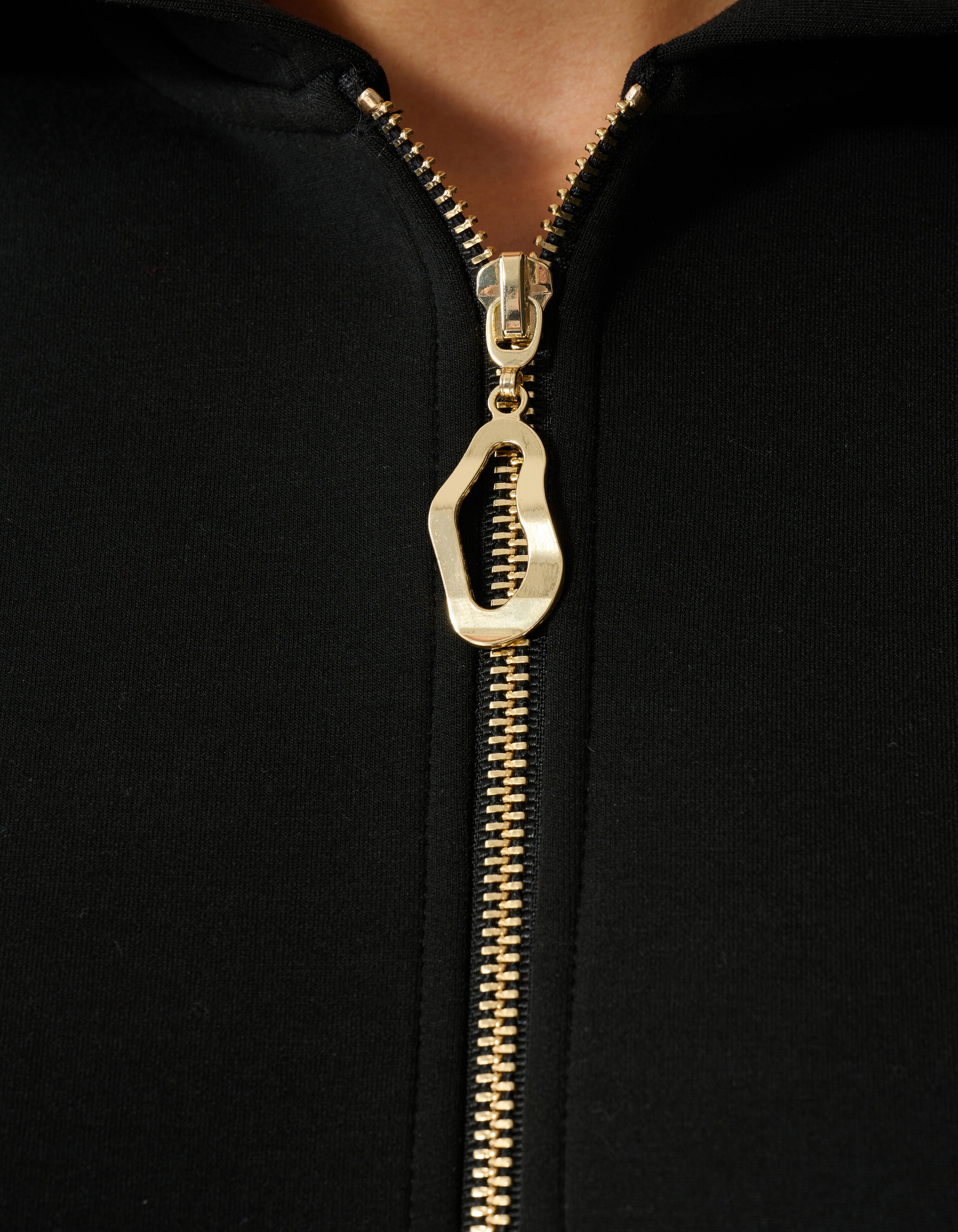 Zipper Hood Strickjacke Schwarz SHOEBY WOMEN