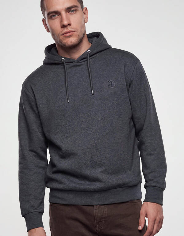 Embroidery Hoodie Dunkelgrau SHOEBY MEN