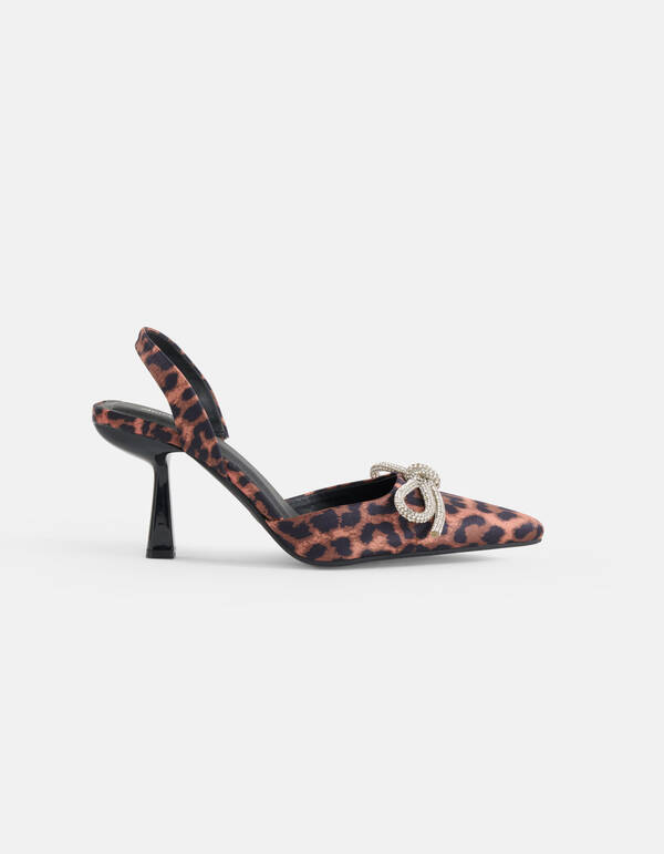 Leopard Strass Schleife Heels Braun SHOEBY SHOES