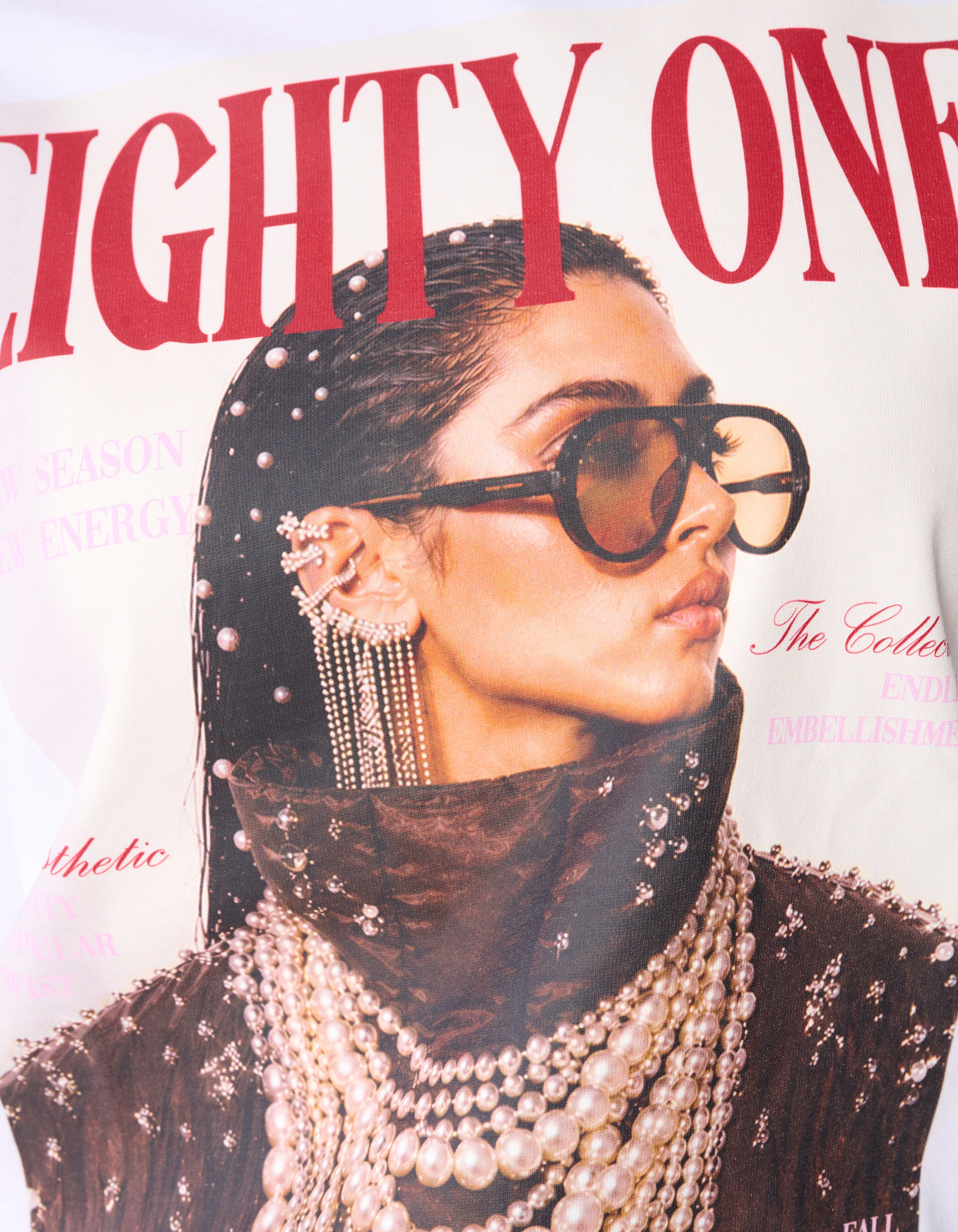 Magazine Artwork Longsleeve Wei&szlig; SHOEBY WOMEN