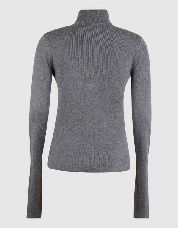 Ski-Pullover mit halbem Rei&szlig;verschluss grau SHOEBY WOMEN