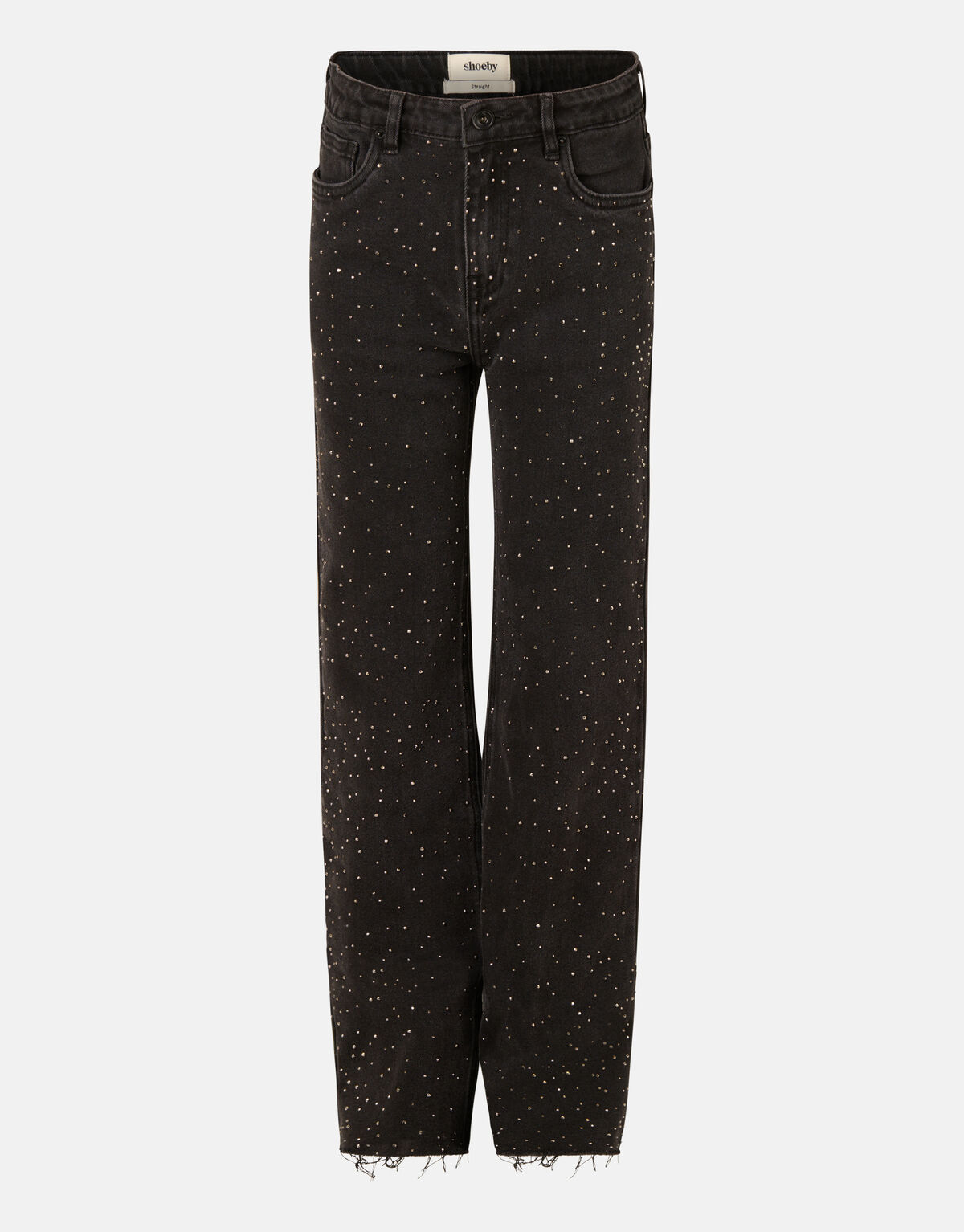 Strass Straight Denim Jeans Schwarz SHOEBY GIRLS