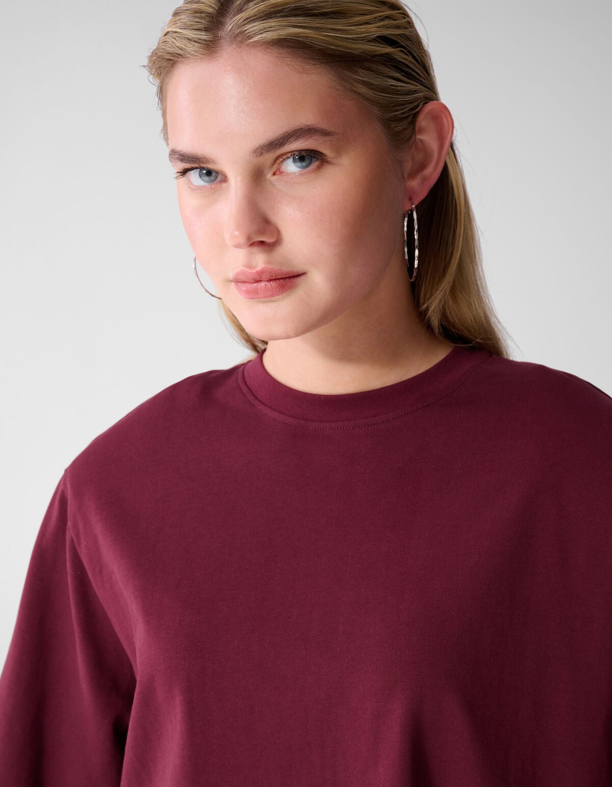 Split-T-Shirt Dunkelrot SHOEBY WOMEN