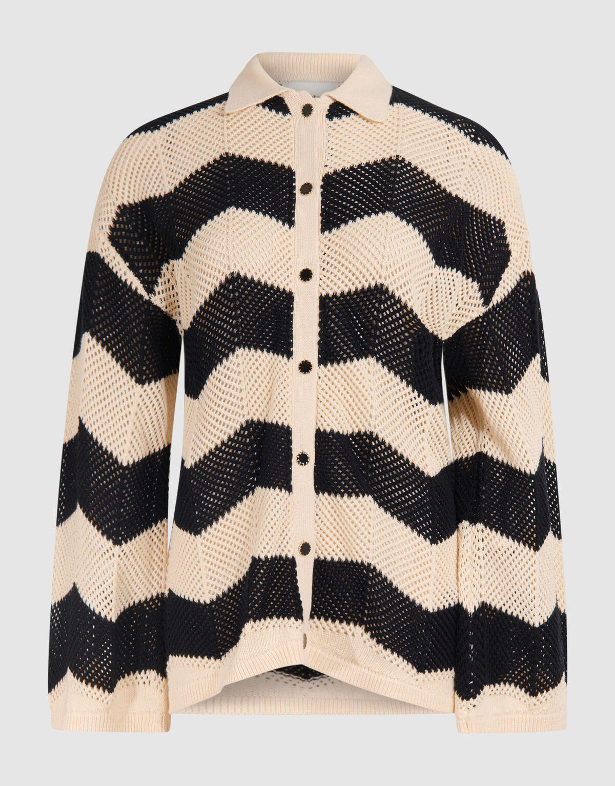 Multi-H&auml;kelbluse Schwarz/Wei&szlig; SHOEBY WOMEN