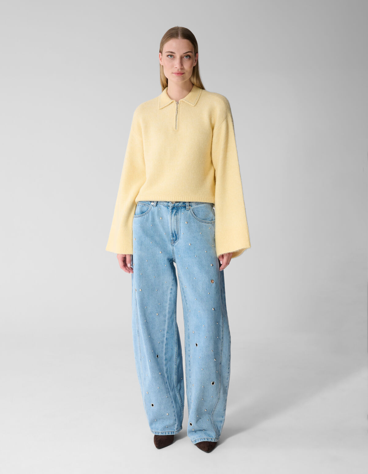 Studded Baggy Fit Jeans Blau SHOEBY WOMEN