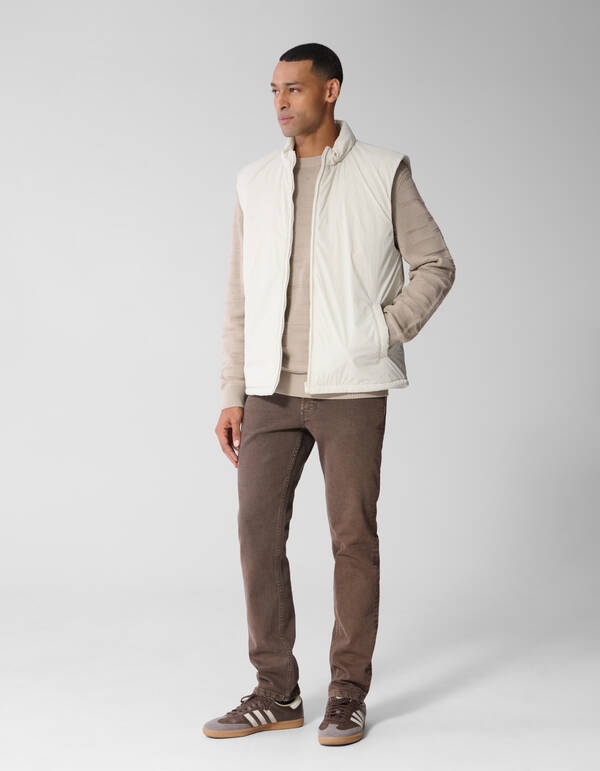 Bodywarmer mit Logo in Regular Fit Sand SHOEBY MEN