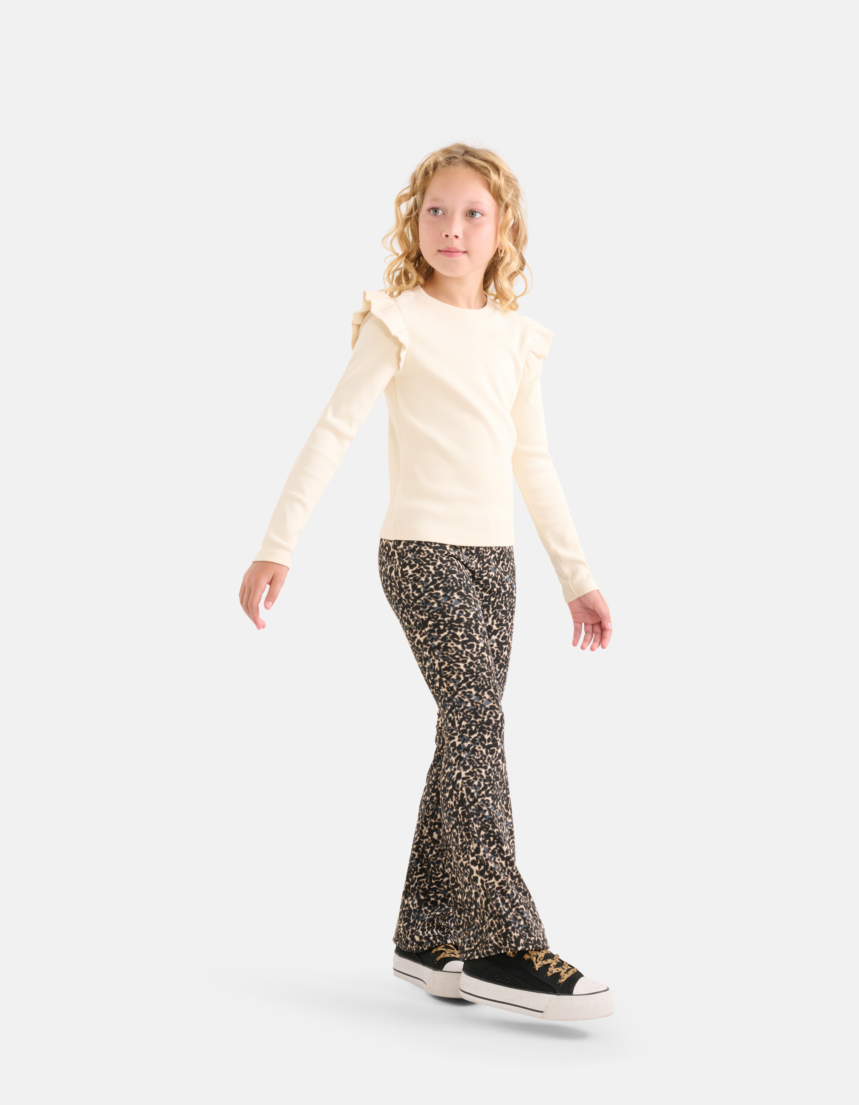 Ausgestellte Hose mit abstraktem Druck Braun SHOEBY GIRLS