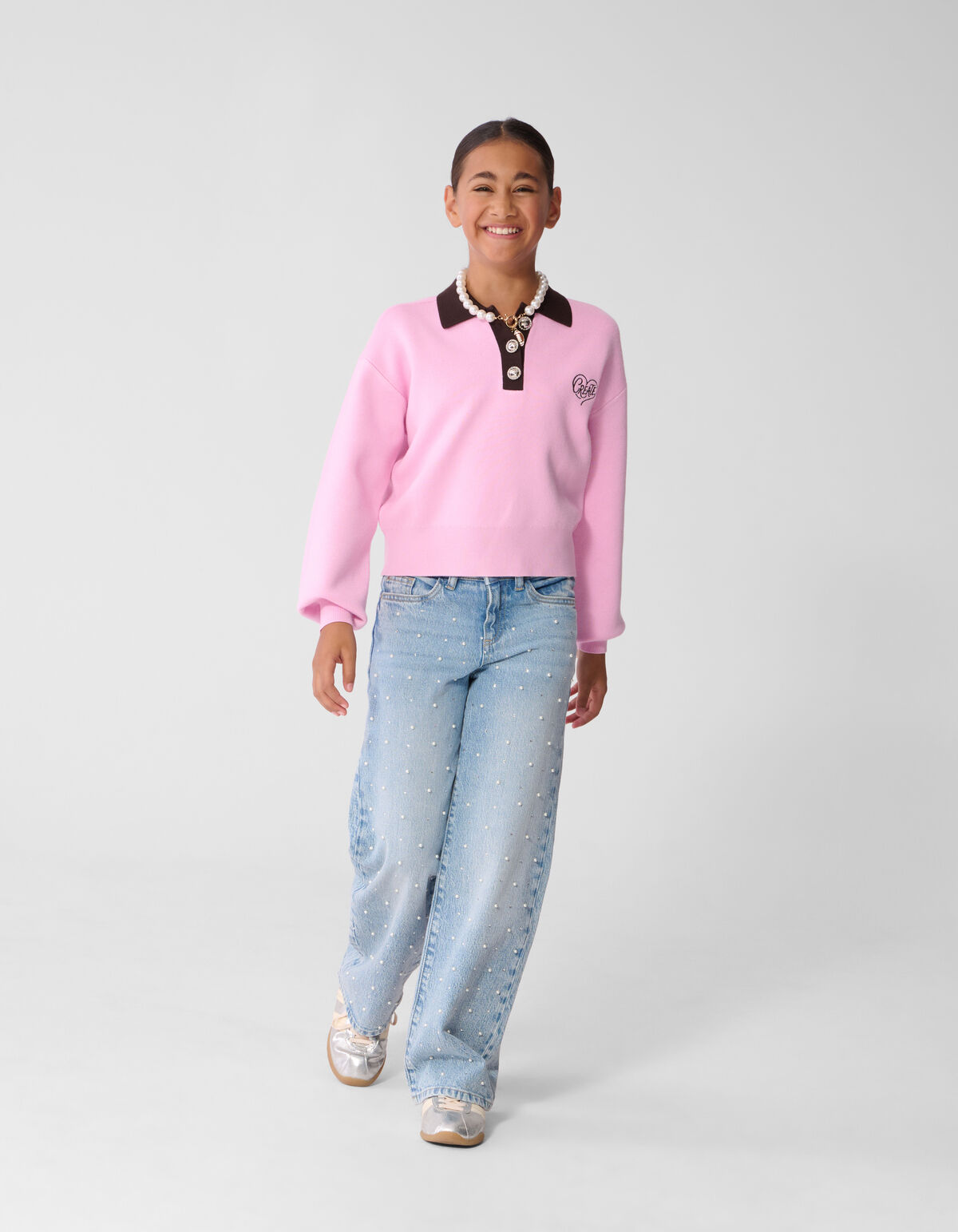 Create Strickpolo Rosa/Braun SHOEBY GIRLS