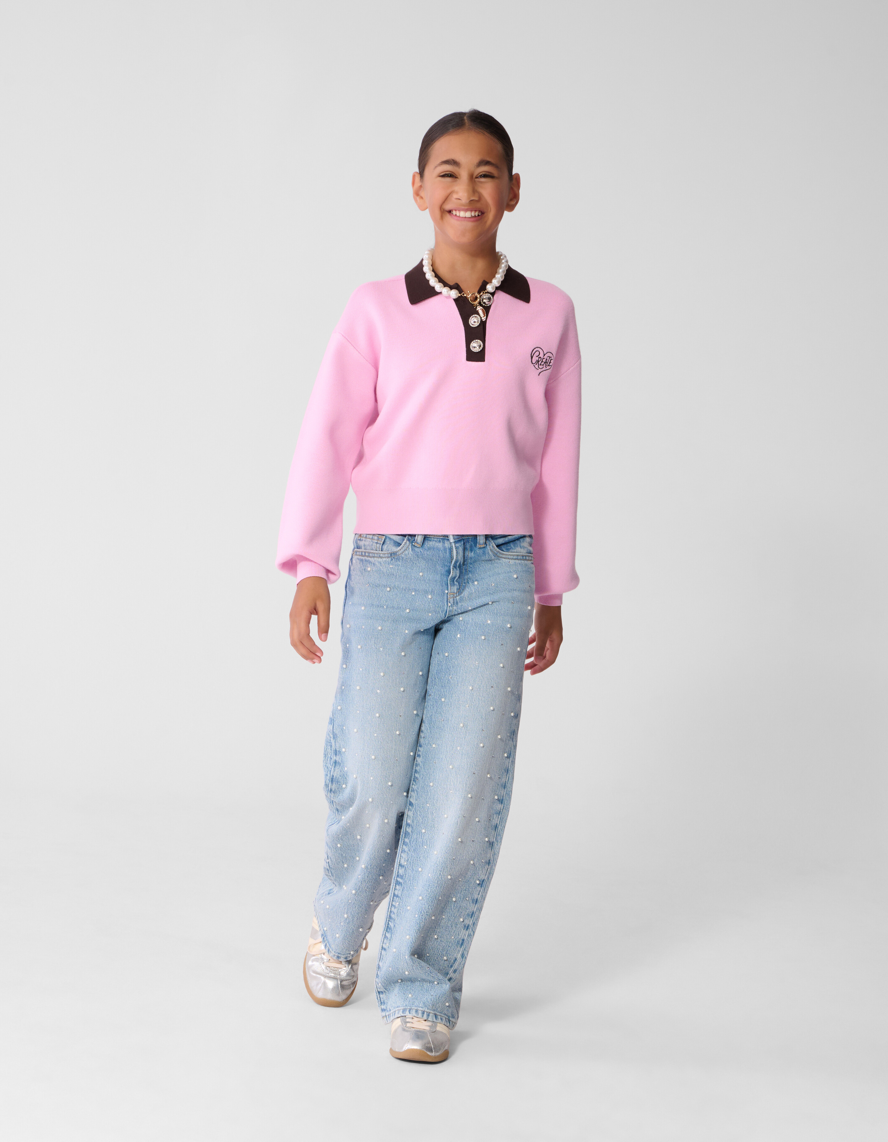 Create Strickpolo Rosa/Braun SHOEBY GIRLS