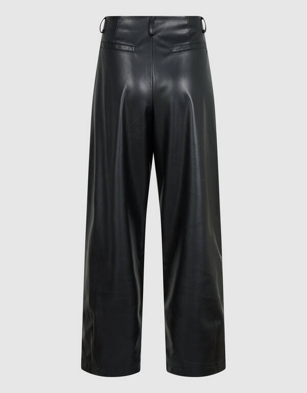 Vegane Leder Barrel-Fit-Hose Schwarz By Lonneke SHOEBY WOMEN