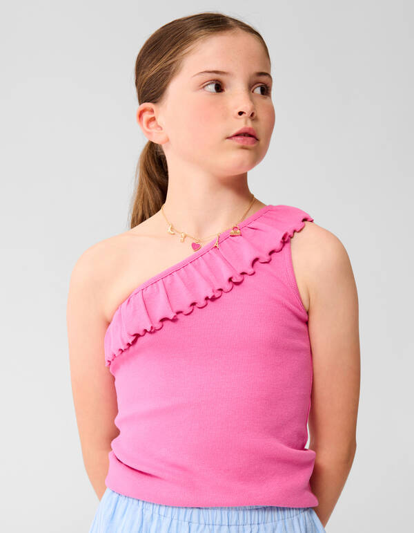 Ein-Schulter-Rippen-Top Rosa SHOEBY GIRLS