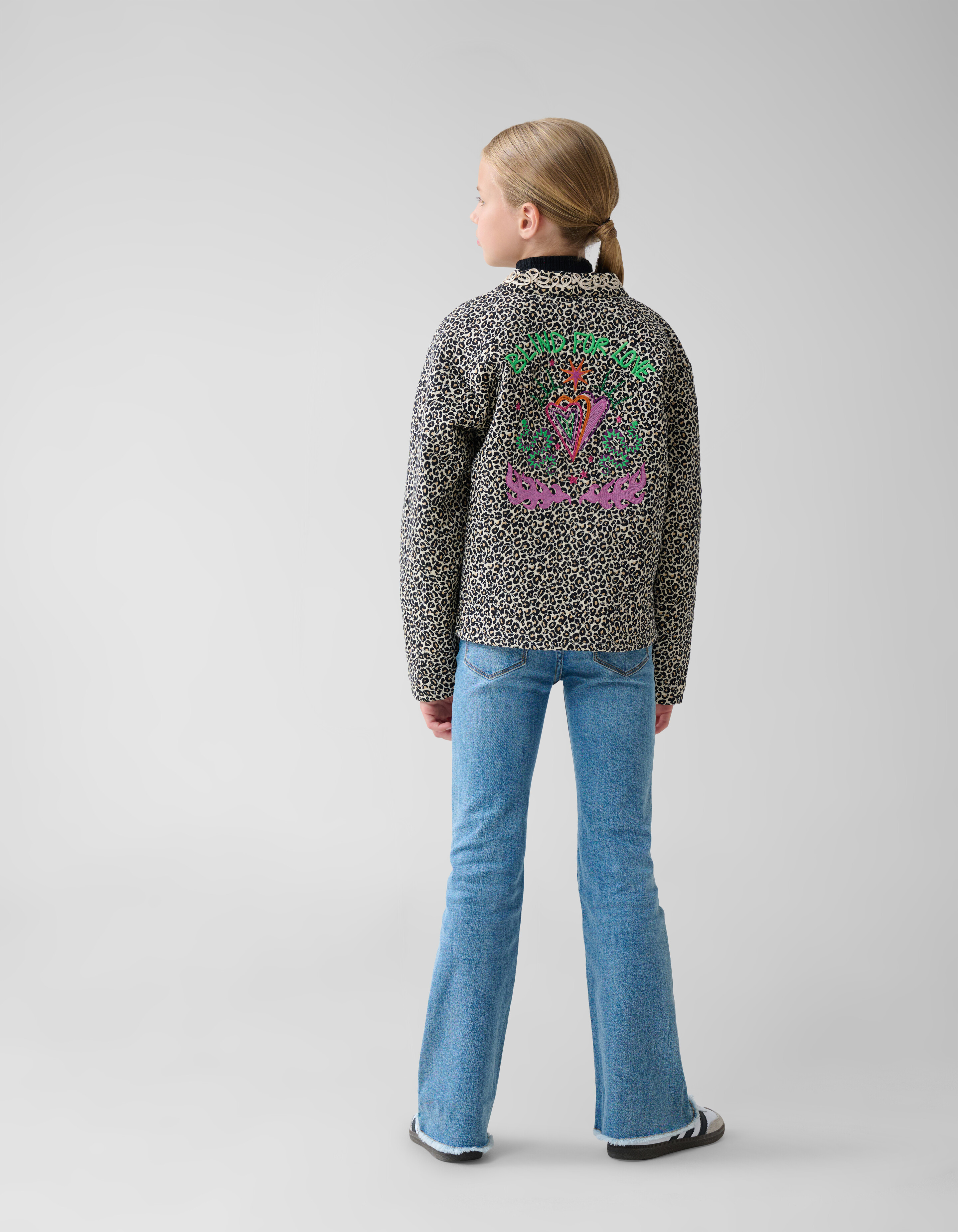 Leoparden Stickerei Jacke Braun SHOEBY GIRLS