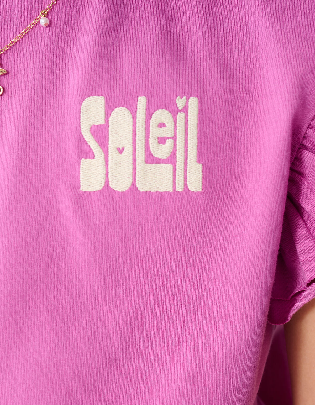 Ruffle Soleil Artwork T-Shirt Rosa SHOEBY GIRLS