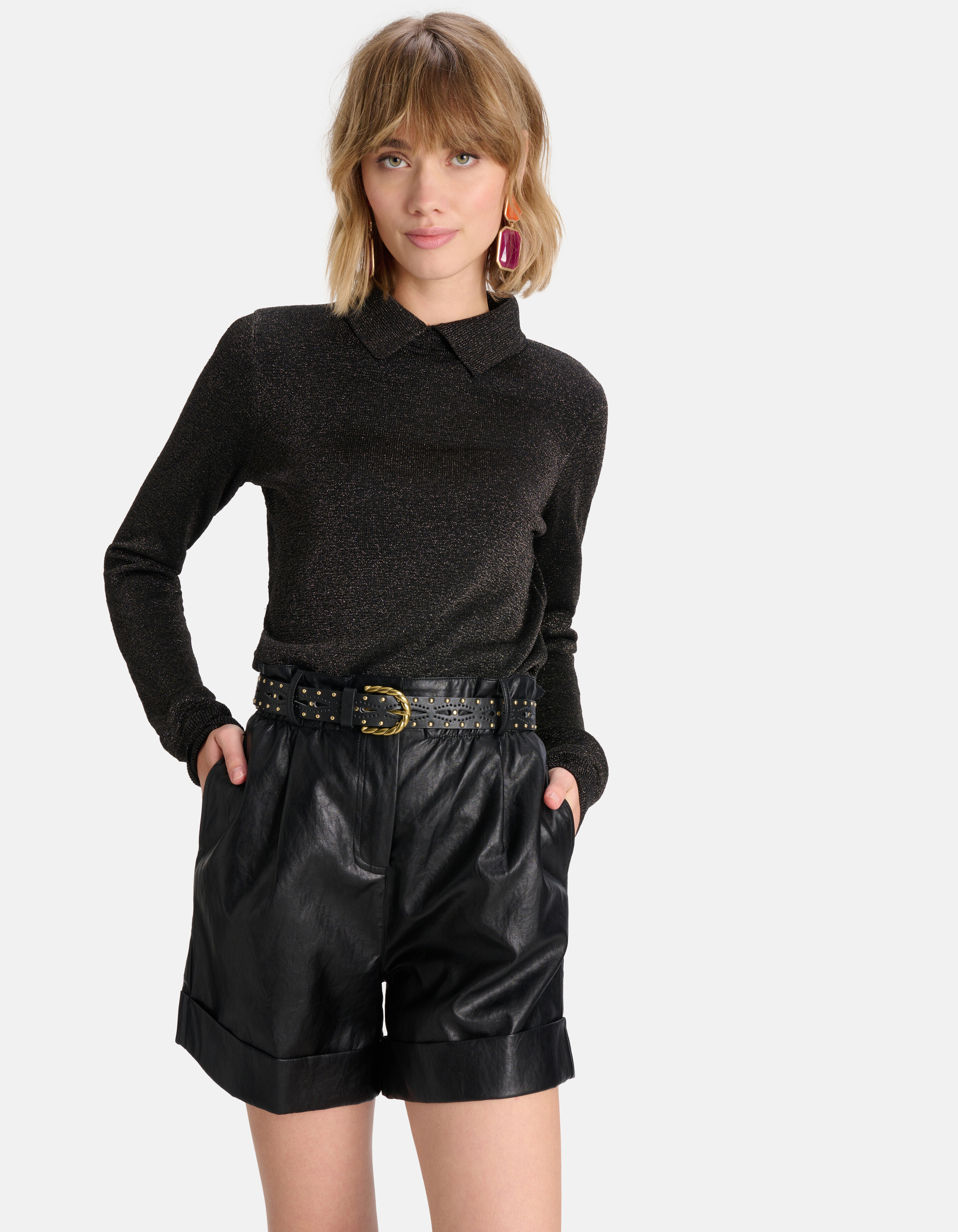 Gürtel mit gedrehter Schnalle Schwarz SHOEBY ACCESSOIRES