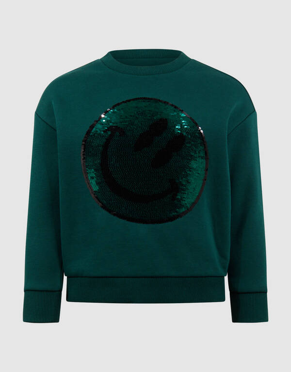 Zwei-Wege-Paillettenpullover Dunkelgrün SHOEBY BOYS