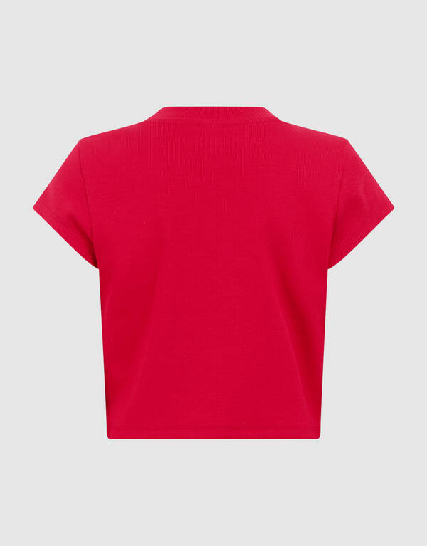 Rib Les Fraises Crop-Top Rot SHOEBY GIRLS
