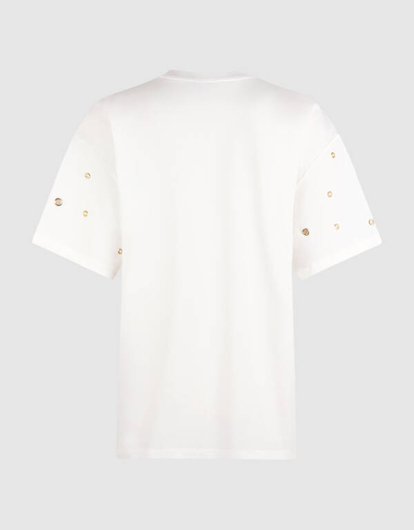 Oversized T-Shirt mit &Ouml;sen Wei&szlig; SHOEBY WOMEN