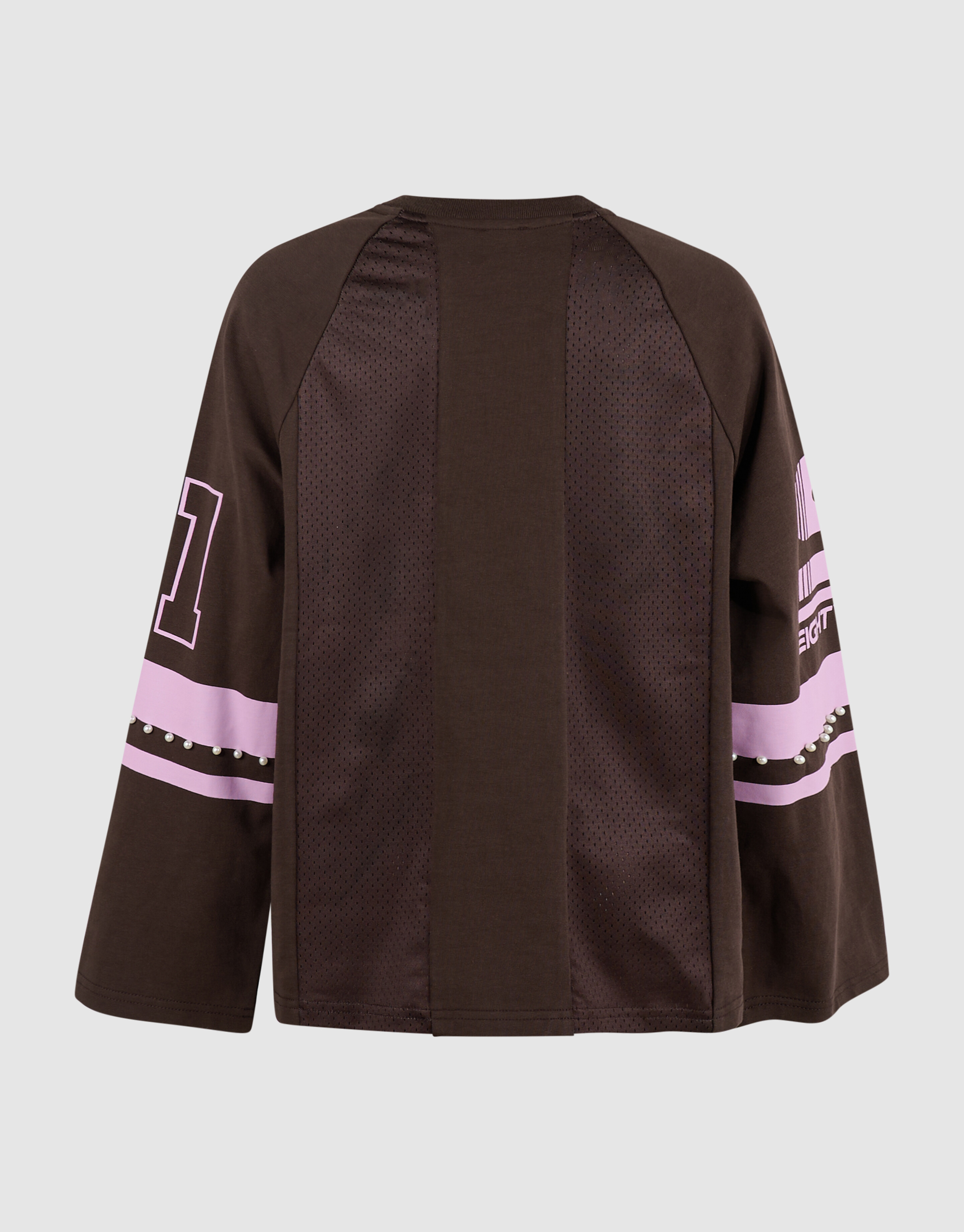 Perlen Mesh Longsleeve Dunkelbraun SHOEBY GIRLS