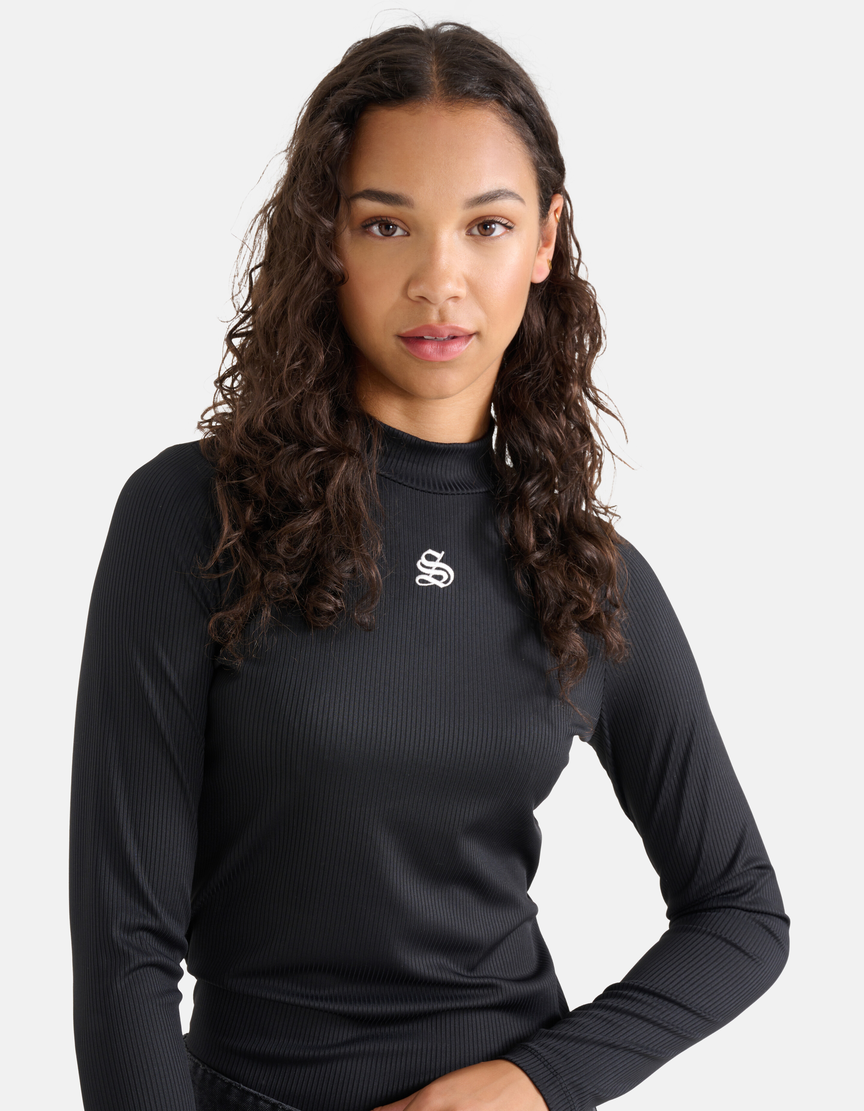 Rippstrick-Rollkragenpullover Schwarz SHOEBY WOMEN
