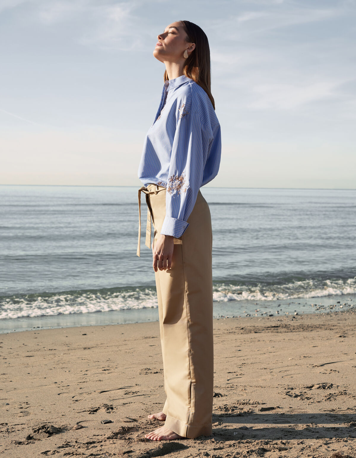 Hose mit weitem Bein Sand von Mieke SHOEBY WOMEN