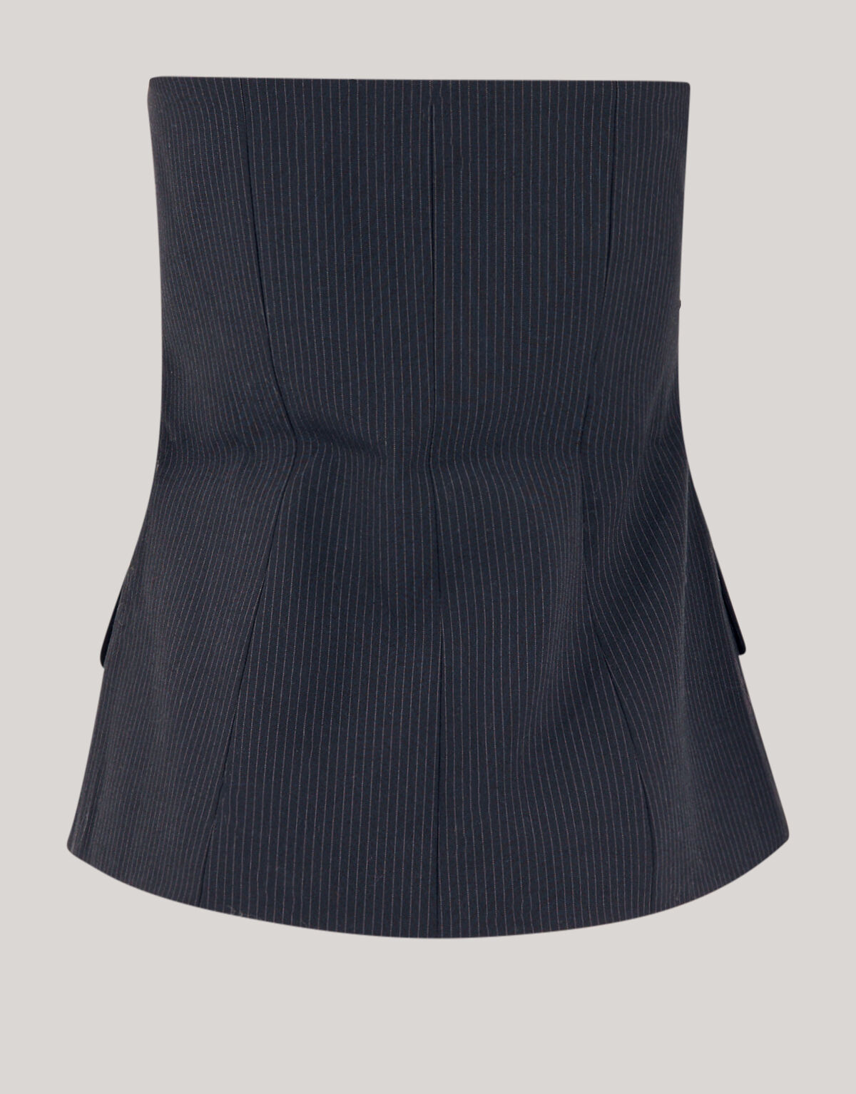 Tr&auml;gerloses Top mit Nadelstreifen Schwarz SHOEBY WOMEN