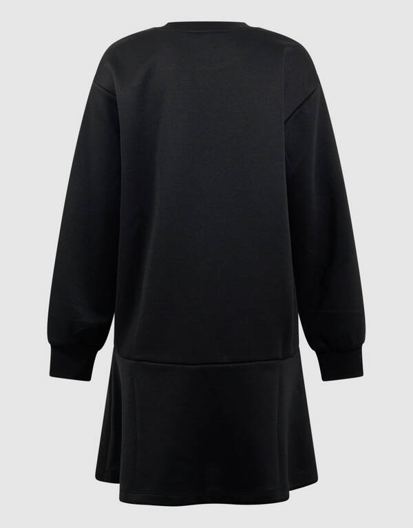 Schwarzes Sweatshirtkleid mit Herzchenmuster SHOEBY GIRLS