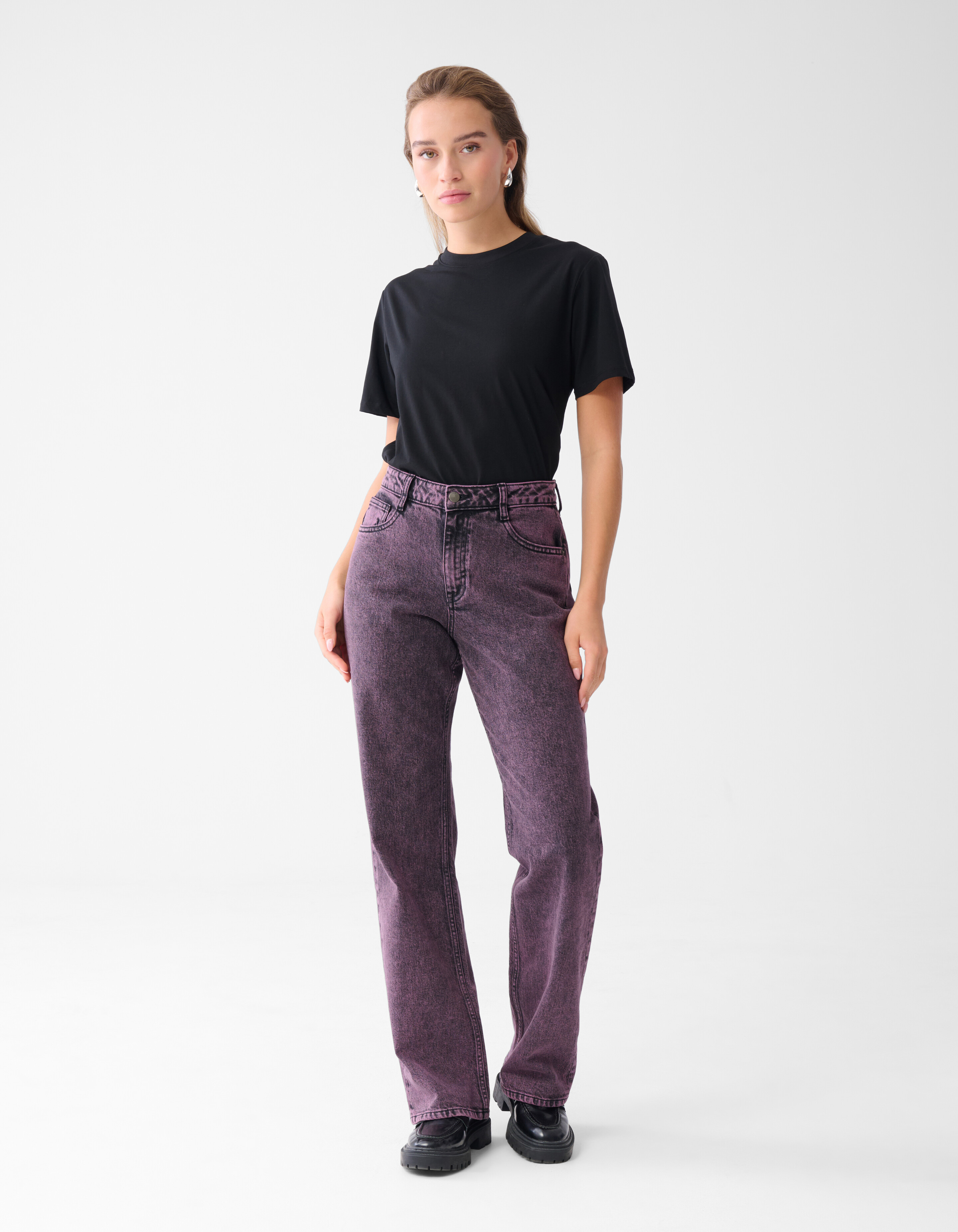 Gewaschene Straight Fit Jeans Lila SHOEBY WOMEN
