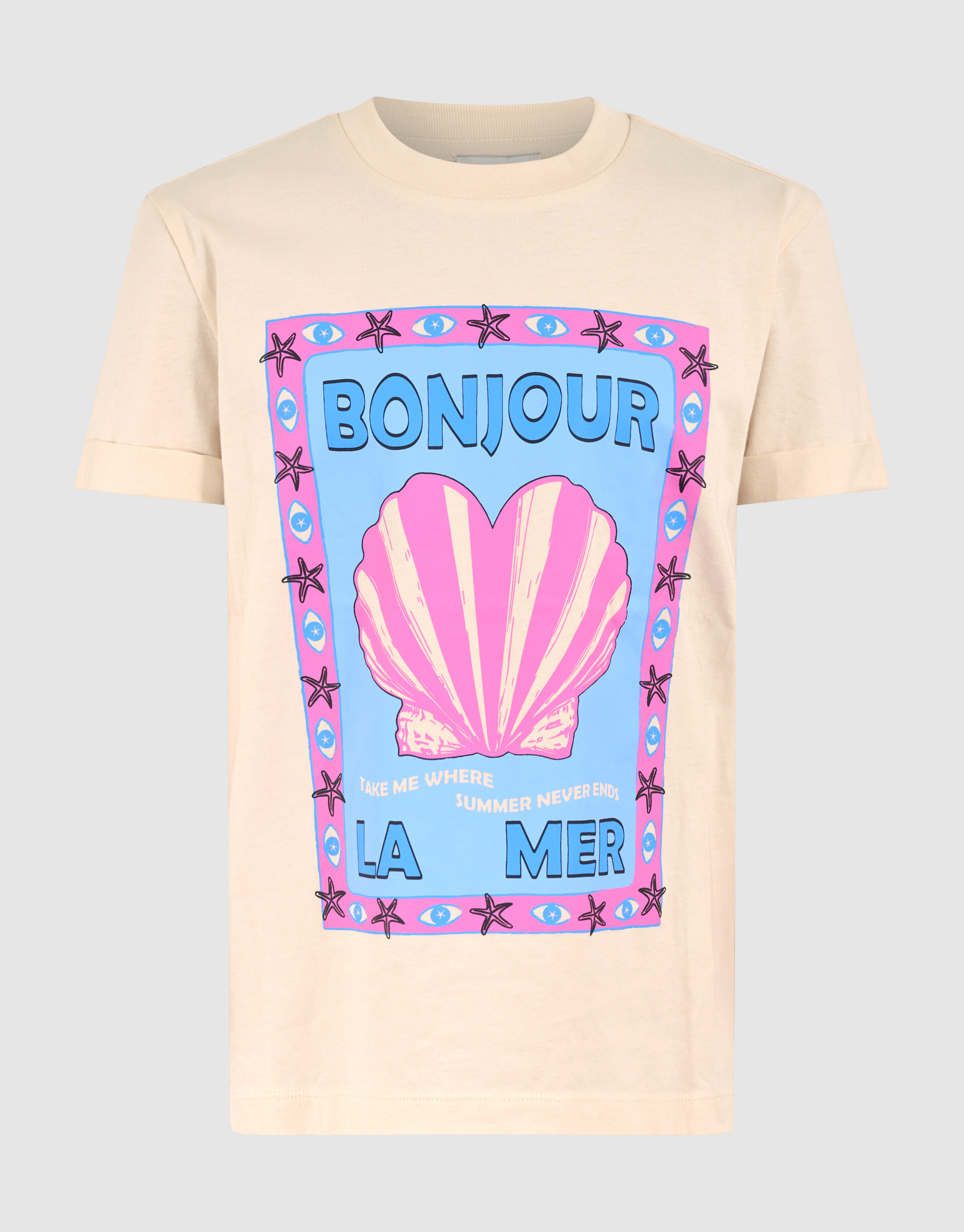 Bonjour Artwork T-shirt Off White SHOEBY GIRLS