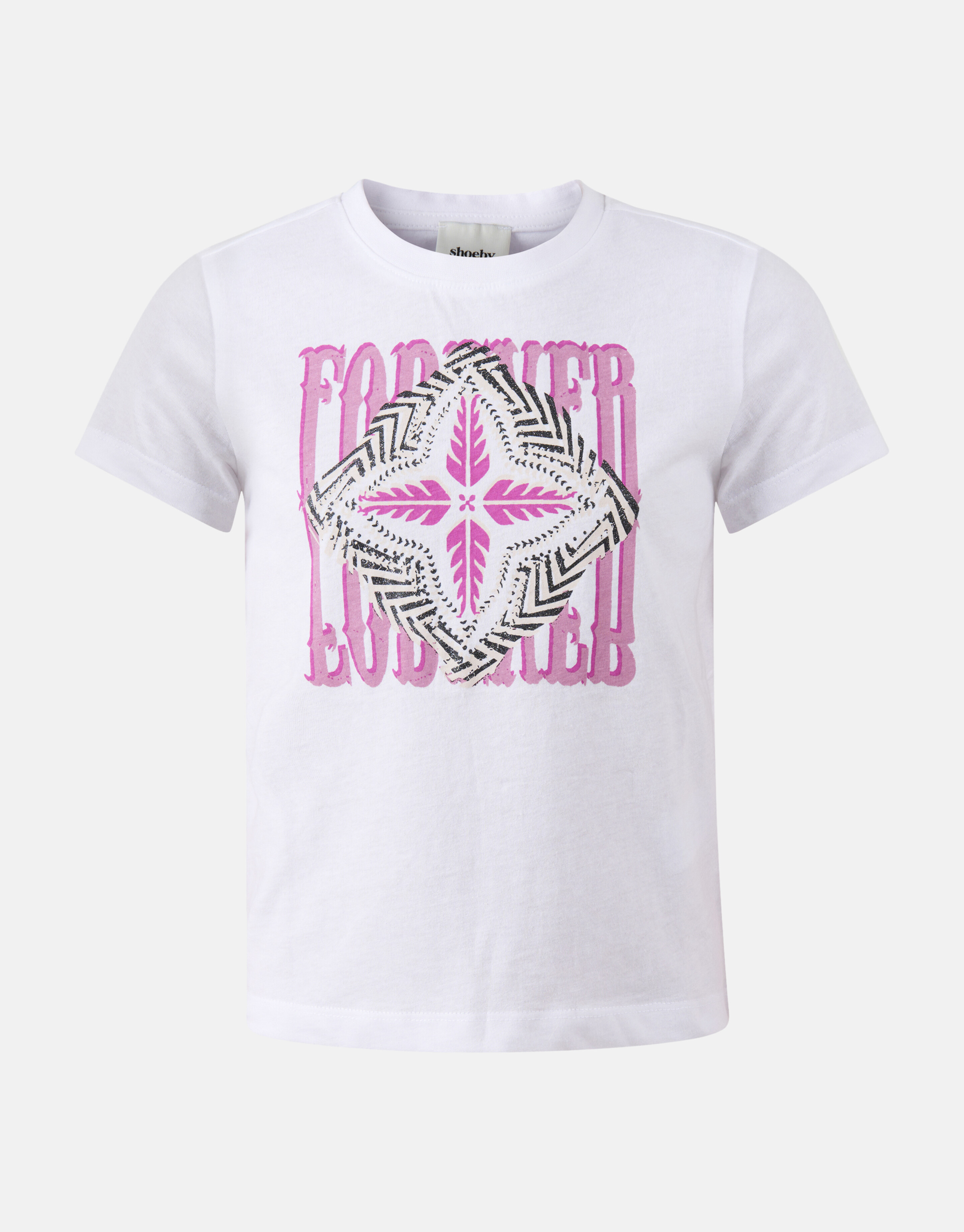 T-Shirt mit grafischem Aufdruck Weiß SHOEBY GIRLS
