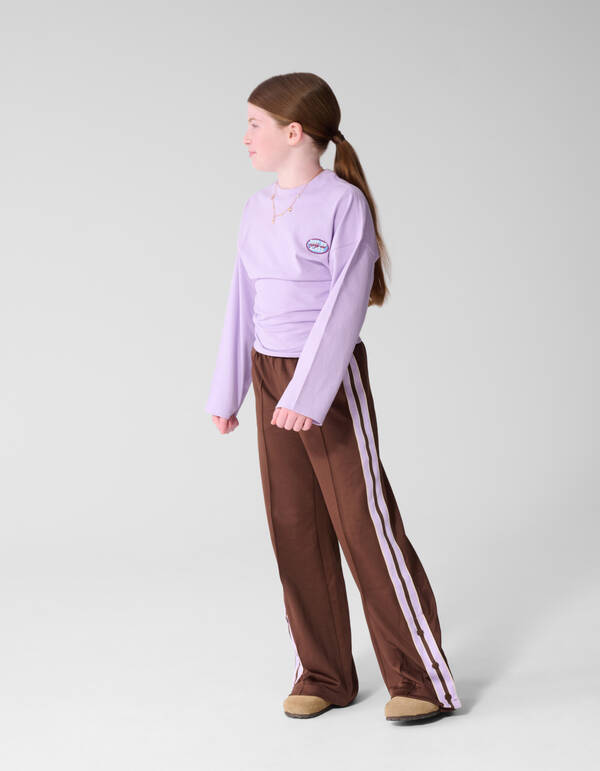 Jogginghose mit weitem Bein und Knopfleist Braun SHOEBY GIRLS