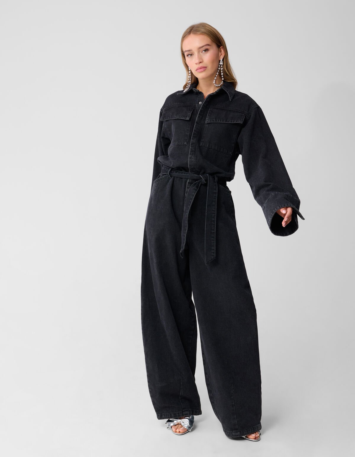 Übergroßer Denim-Jumpsuit Schwarz von Monica SHOEBY WOMEN
