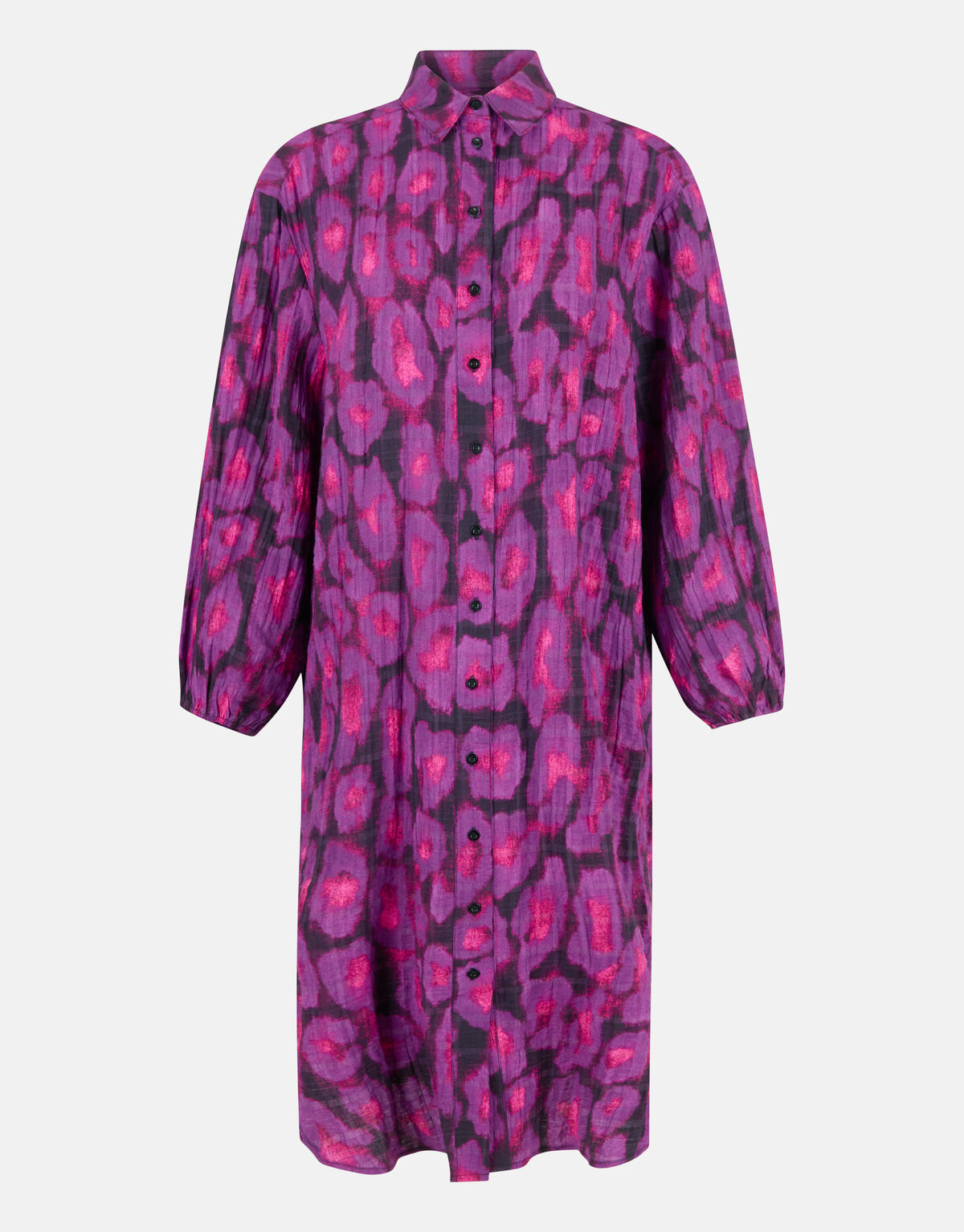 Langes Kleid mit Leopardenmuster Violett EKSEPT