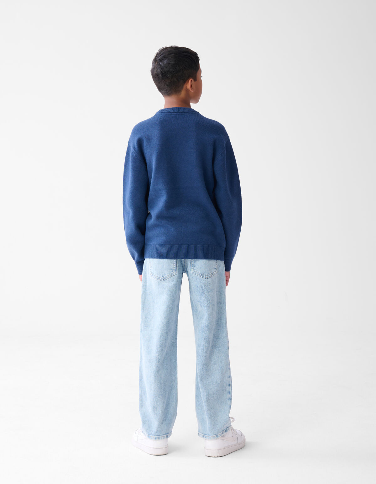 Jacquard Strickpullover Dunkelblau SHOEBY BOYS