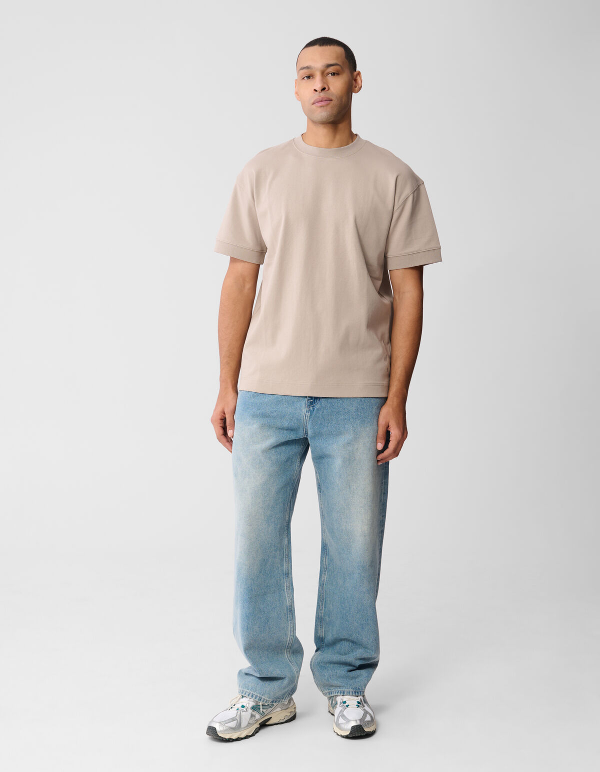 Cuffed Logo T-Shirt Hellbraun SHOEBY MEN