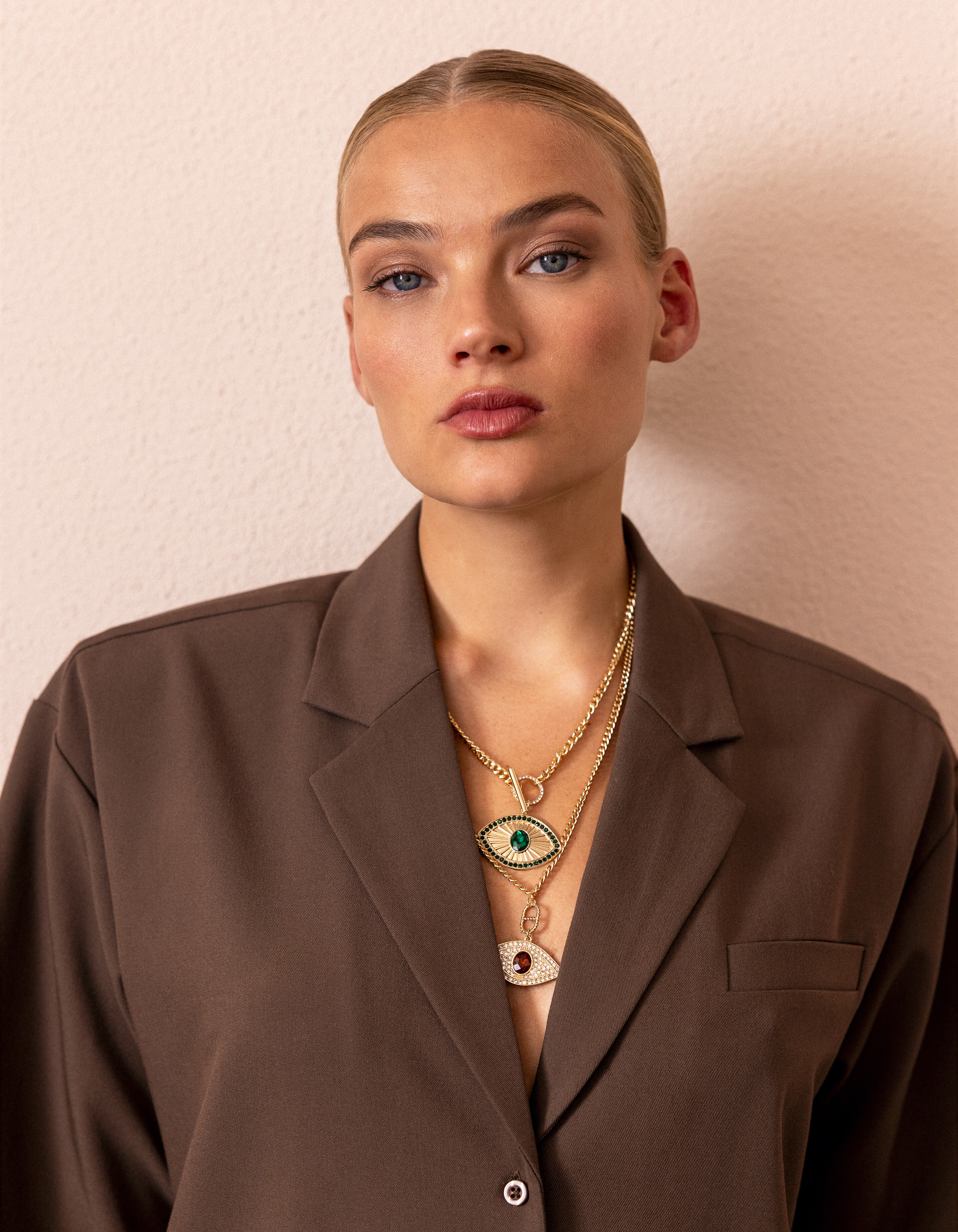 Double Eye Halskette Gold von Fred SHOEBY ACCESSOIRES