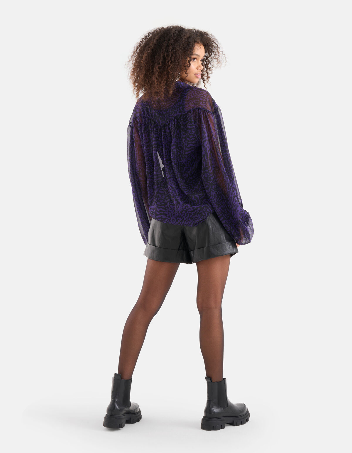 Chiffonbluse Dunkelviolett SHOEBY WOMEN