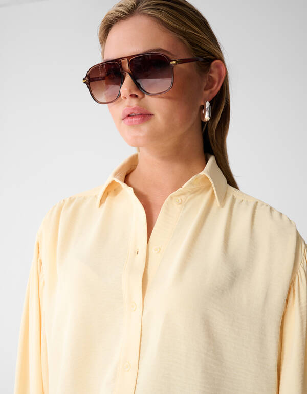 Oversized Twist Blouse Lichtgeel SHOEBY WOMEN
