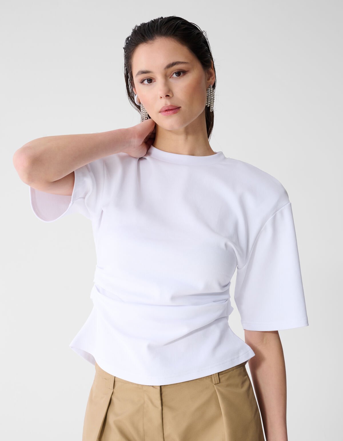 Tailliertes T-Shirt Wei&szlig; SHOEBY WOMEN